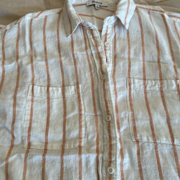 Madewell linen Viscose blend shirt stripe XS oversized - Picture 4 of 11